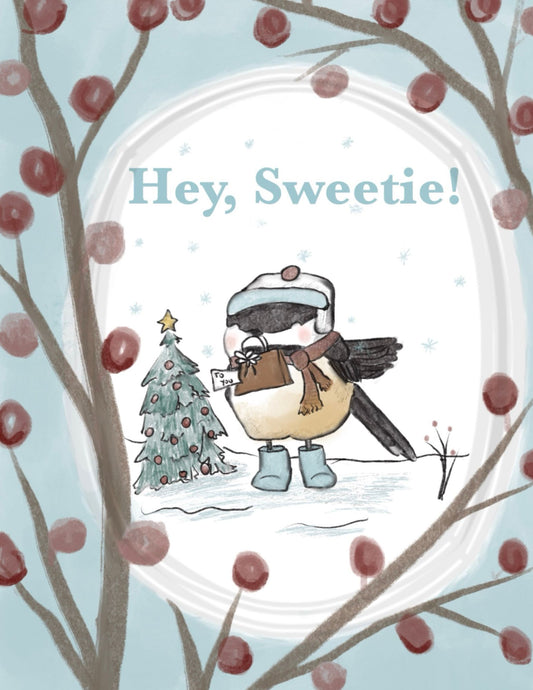 Chickadee Christmas Card  (Download)